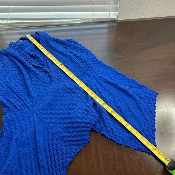 Lafayette 148 Women’s Royal Blue Textured Cotton Sleeveless Drape Cardigan M - Picture 12 of 14